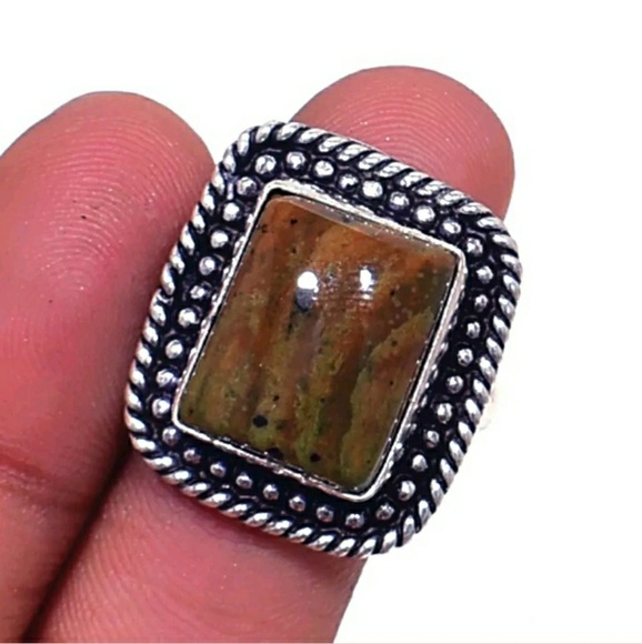 *Sale* New Jasper 925 Silver Ring. - Picture 1 of 5